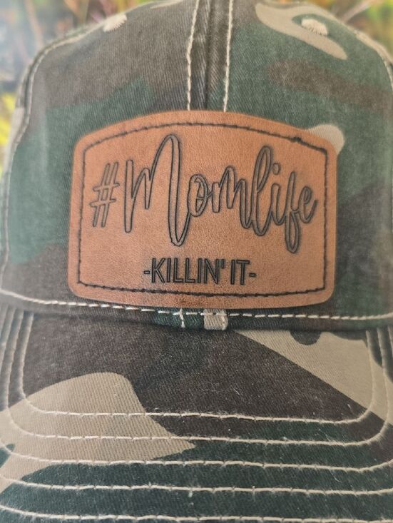 Handmade Momlife Killin’ It Camo Trucker Hat & Bella Canvas Graphic Tee Set Larg main image 14